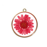 10pcs Resin Round Dried Flower Charms for DIY Jewelry Making