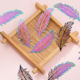 10pcs Rainbow Stainless Steel Feather Moon Cat Charms DIY Necklace Earring