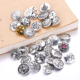 10pcs Mixed Metal Rhinestone Snap Buttons for Snap Jewelry