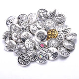 10pcs Mixed Metal Rhinestone Snap Buttons for Snap Jewelry
