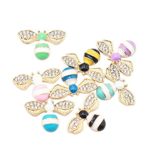 10pcs Mini Bee Rhinestone Box Clothing Jewelry Accessories
