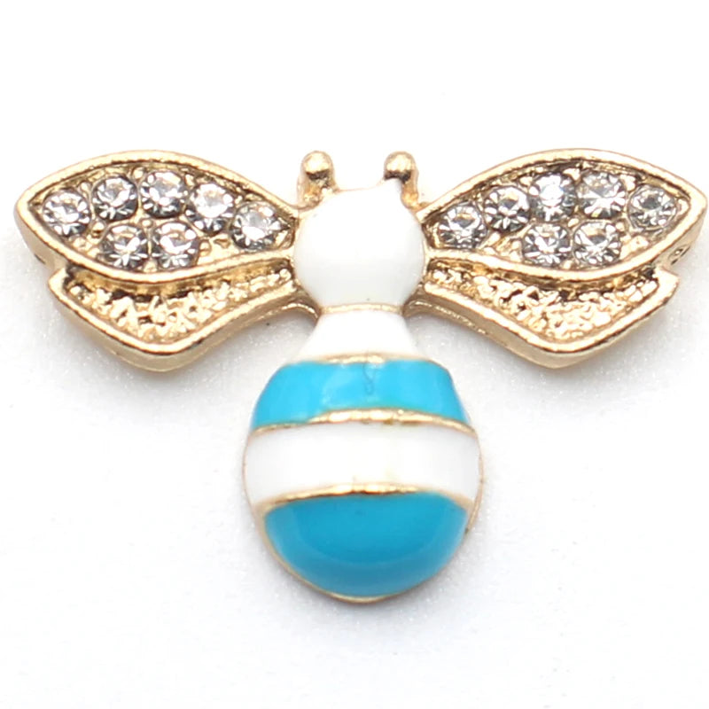 10pcs Mini Bee Rhinestone Box Clothing Jewelry Accessories