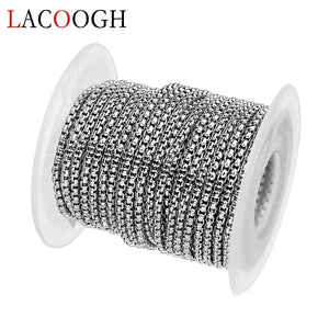 Stainless Steel Necklace Chains Box Square Link Chains for DIY Jewelry Makings