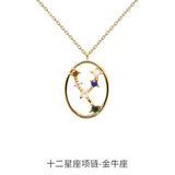 Constellation Pendant Sterling Silver Zircon Necklace Choker Jewelry