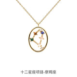 Constellation Pendant Sterling Silver Zircon Necklace Choker Jewelry