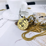 12 Constellations Sagittarius Stainless Steel Round Chain Necklace