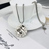 12 Constellations Sagittarius Stainless Steel Round Chain Necklace
