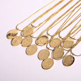 Zodiac Sign Horoscope Necklace 12 Constellations Lucky Pendant