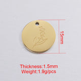 12Pcs 15mm Birth Flowers Charms Stainless Steel DIY Jewelry Making