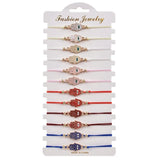 12Pcs/Set Eye Hand Fatima Bracelet Set For Women Girls