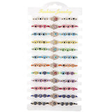 12Pcs/Set Eye Hand Fatima Bracelet Set For Women Girls