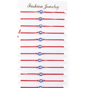 12Pcs/set Eyes Rhinestone Charms Bracelet Set
