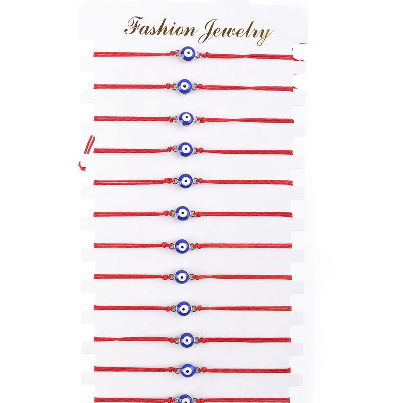 12Pcs/set Eyes Rhinestone Charms Bracelet Set