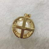Elegant Lady's Pendant with 12mm Freshwater Pearl & Crystal Inlay