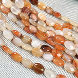 12pcs Natural Stone Beads Egg Shape Charm for DIY Jewelry Necklace