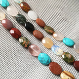 12pcs Natural Stone Beads Egg Shape Charm for DIY Jewelry Necklace