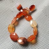 12pcs Natural Stone Beads Egg Shape Charm for DIY Jewelry Necklace