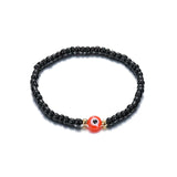 12pcs Colorful Lucky Eye Beaded Bracelet Elastic Friendship Jewelry