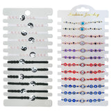 12pcs Mixed Fruit Flower Braided Rope Bracelets for Women Men