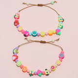 12pcs Mixed Fruit Flower Braided Rope Bracelets for Women Men