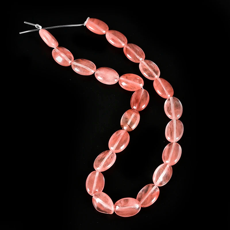 Cherry Quartz Beads Watermelon Crystal Glass Bracelet Necklace DIY 15inch