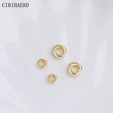 14K Plated Round Twist Closed Gasket Jump Rings for DIY Jewelry Making