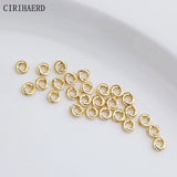 14K Plated Round Twist Closed Gasket Jump Rings for DIY Jewelry Making