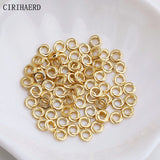 14K Plated Round Twist Closed Gasket Jump Rings for DIY Jewelry Making