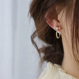 14K Zirconia Pearl Bow Earrings Gift