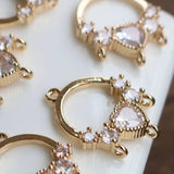 14K True Plated Zircon Heart Necklace Pendant Earring Charms