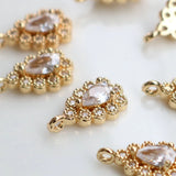 14K True Plated 7x10MM Zircon Water Drop Necklace Pendant