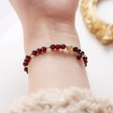 14k Filled Garnet Crystal Beaded Bracelet - Fine Jewelry Gift