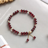 14k Filled Garnet Crystal Beaded Bracelet - Fine Jewelry Gift