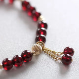14k Filled Garnet Crystal Beaded Bracelet - Fine Jewelry Gift