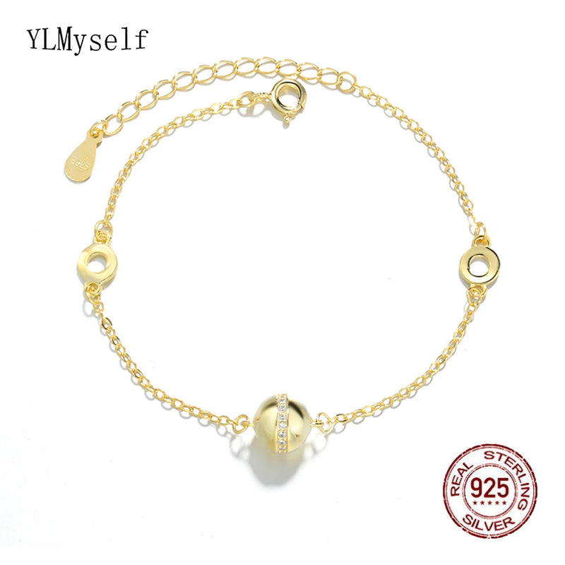 15+4cm Pure Silver Bracelet by Plated Pretty Jewelry Girl Real 925 Jewellery