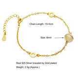 15+4cm Pure Silver Bracelet by Plated Pretty Jewelry Girl Real 925 Jewellery