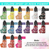 15 Colors Alcohol Ink Diffusion Resin Pigment Set for Jewelry Making