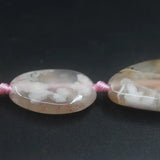 15PCS Pink Cherry Blossom Agates Slab Nugget Beads