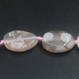 15PCS Pink Cherry Blossom Agates Slab Nugget Beads