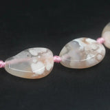 15PCS Pink Cherry Blossom Agates Slab Nugget Beads
