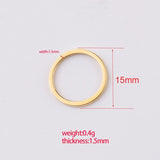 15mm Round Stainless Steel Circle Charm for DIY Necklace Making