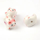 15x20mm Cat Ceramic Beads Ornaments DIY Bracelet Making