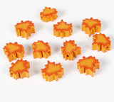 16mm 20Pcs Autumn Maple Leaf Print Wooden Bead Loose Beads DIY Crafts