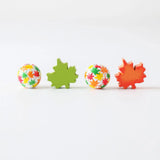 16mm 20Pcs Autumn Maple Leaf Print Wooden Bead Loose Beads DIY Crafts