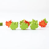 16mm 20Pcs Autumn Maple Leaf Print Wooden Bead Loose Beads DIY Crafts