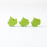 16mm 20Pcs Autumn Maple Leaf Print Wooden Bead Loose Beads DIY Crafts