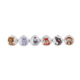 16mm 20Pcs Wild Animal Theme Print Round Beads Crafts DIY Jewelry