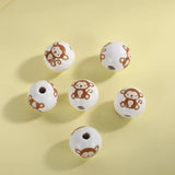 16mm 20Pcs Wild Animal Theme Print Round Beads Crafts DIY Jewelry