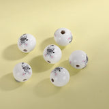 16mm 20Pcs Wild Animal Theme Print Round Beads Crafts DIY Jewelry