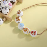 16mm 20Pcs Wild Animal Theme Print Round Beads Crafts DIY Jewelry